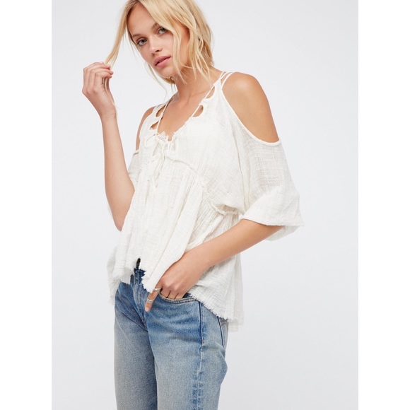 NWOT Free People One Monarch Gauze Top large - Picture 2 of 8